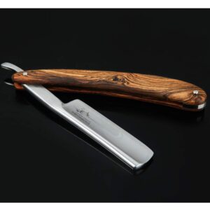 Straight Razor SHAVE READY-Shaving Knife Sharp, Steel Cutthroat Straight Edge Blade Vintage Wood Handle Barber Approved