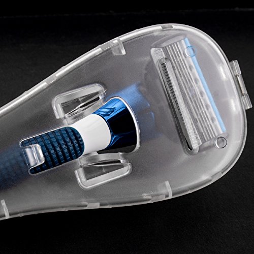 QSHAVE - Portable Travel Razor Protector Hard Case for Manual Razor System (6-1/2" X 2-1/2" X 1"), 1PC, (No Razor In)