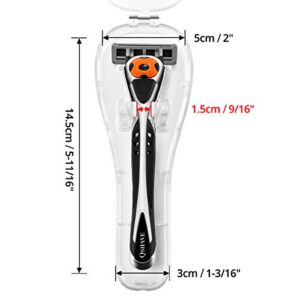 QSHAVE - Portable Travel Razor Protector Hard Case for Manual Razor System (6-1/2" X 2-1/2" X 1"), 1PC, (No Razor In)