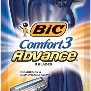 BIC Comfort 3 Advanced Men's Disposable Razor, Triple Blade, Pack of 6 Razors, For a Simply Smoother Shave