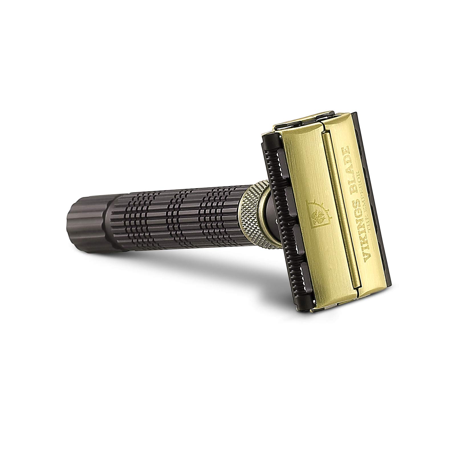 VIKINGS BLADE Adjustable Double Edge Safety Razor + Luxury Case. Smooth, Reusable, Eco-Friendly (The Emperor “Augustus”)