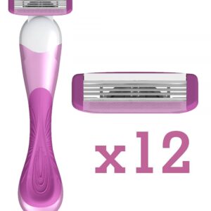 ShaveMOB 3-Blade Women's Razor Kit (Flex Head Handle + 12 Refills) - The Practical Shaving Kit