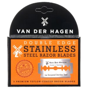 Van Der Hagen Stainless Steel Double Edge Razor Blades, 5 Count (Pack of 3)