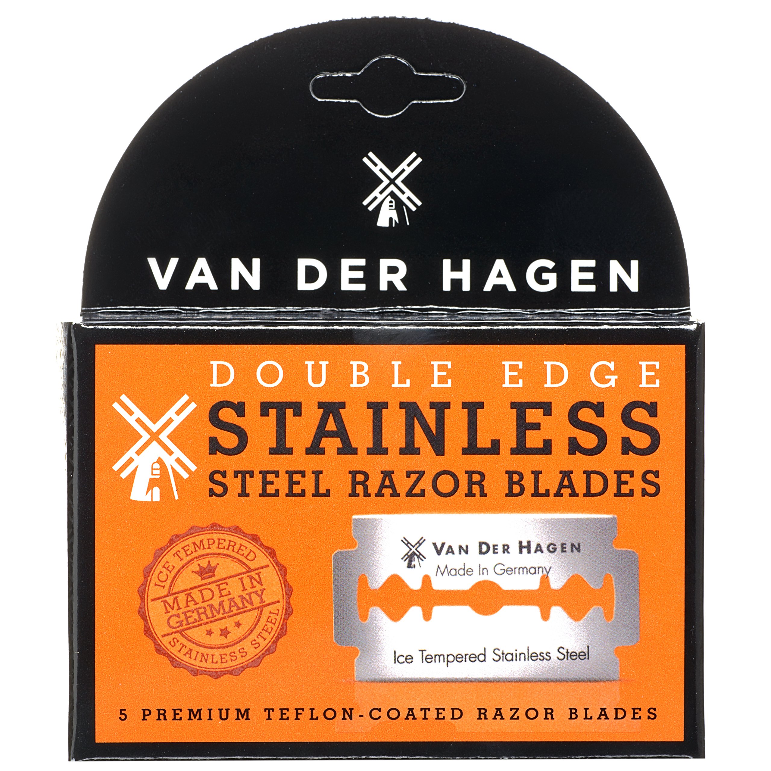 Van Der Hagen Stainless Steel Double Edge Razor Blades, 5 Count (Pack of 3)