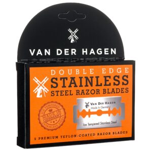 Van Der Hagen Stainless Steel Double Edge Razor Blades, 5 Count (Pack of 3)