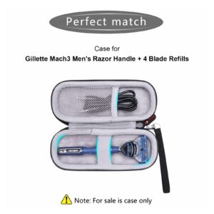 XANAD Hard Case for Gillette Mach3 Shield Men's Razor Handle + 4 Blade Refills - Case Only