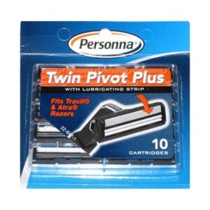 30 personna twin pivot plus cartridges with lubricating strip for atra & trac ii razors - 3 packs of 10 blades