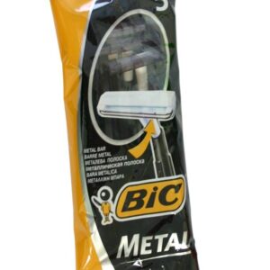 Bic Metal Quality Disposable Men's Shaving Razors, Best Single Blade, 5x5-count