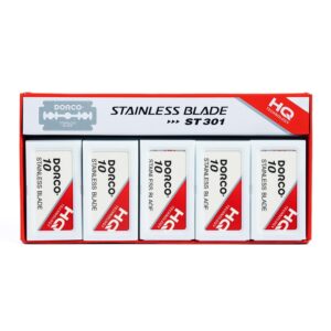 Dorco ST301 Platinum Double Edge Razor Blades - 1000 Blades (100x10) | 1 Case