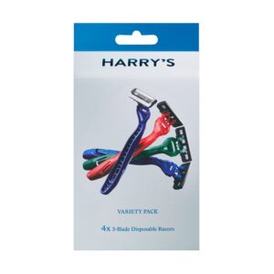 harry's, men's disposable 3 blade razors, 4 count