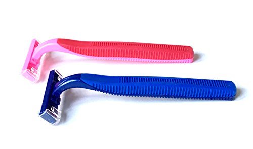 500 Box Combo of Blue and Pink Razor Blades Disposable Stainless Steel Hospitality Quality Shavers High End Twin Blade Razors for Men and Women with Aloe Vera Lubrication Strip