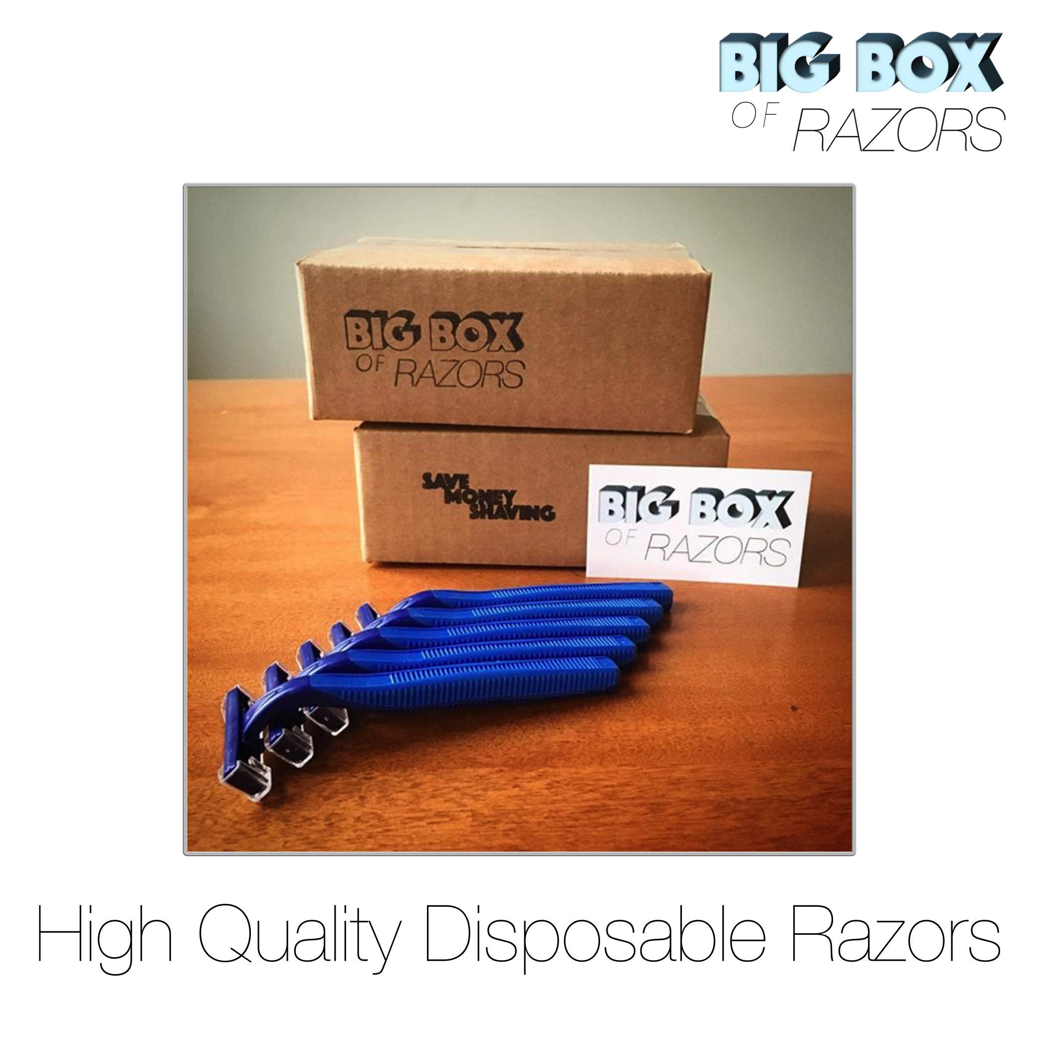 30 Box of Blue Razor Blades Disposable Stainless Steel Hospitality Quality Shavers High End Twin Blade Razors for Men and Women with Aloe Vera Lubrication Strip