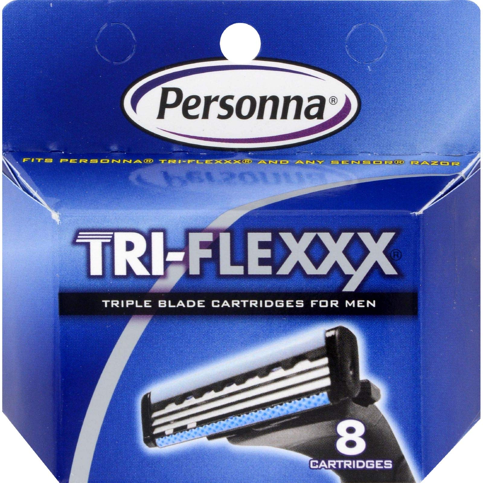 Tri-flexxx Cartridges - For all Gillette Sensor and Personna Tri-flexxx Razors - 8 Ea