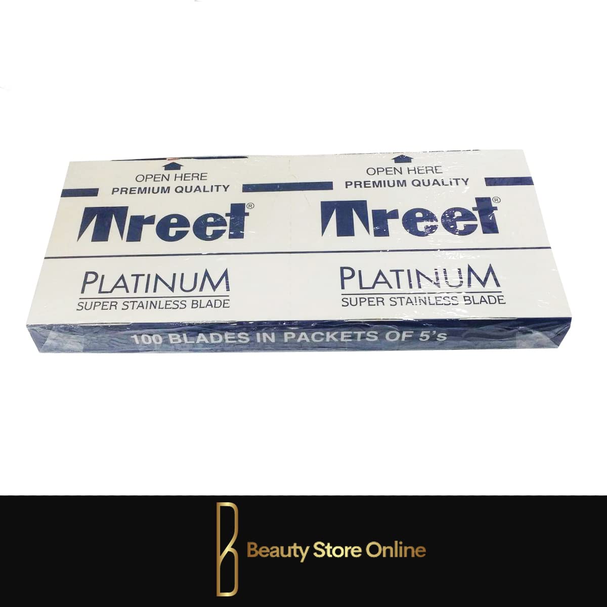 Treet Platinum Super Stainless Double Edge Razor Blades, (100 Blades)