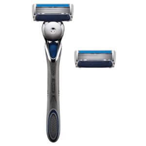 Barbasol Ultra 6 Plus Men's Razor with 2 Razor Blade Refills (1 Handle + 2 Cartridges), Mens Razors/Blades