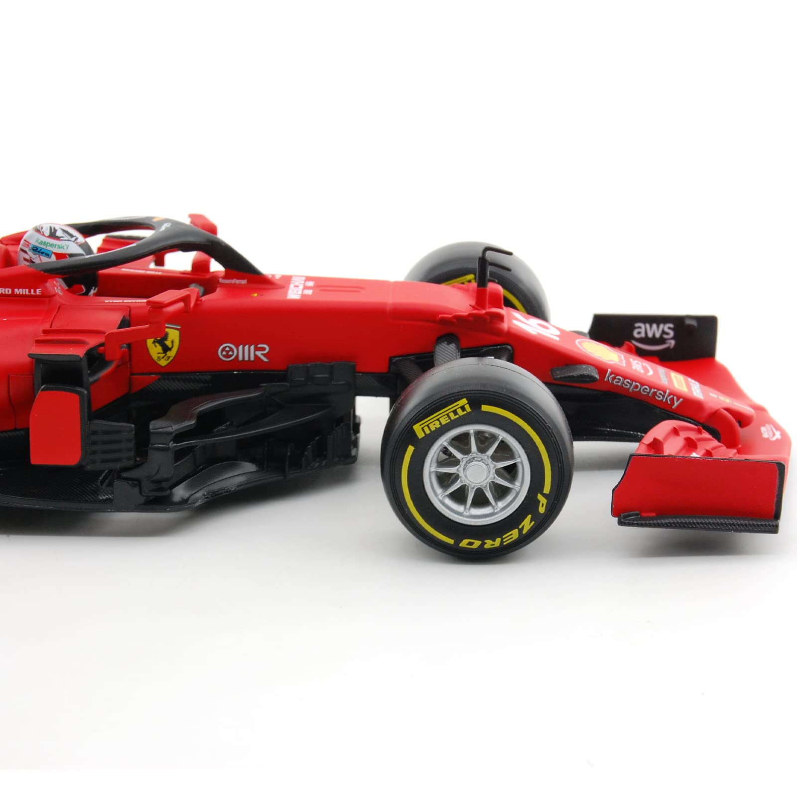 XTD Bburago 1:43 Ferrari #16 Leclerc 2022 F1 Scuderia Ferrari F1-75 #55 Sainz Alloy Luxury Vehicle Diecast Cars Model Toy Collection Gift (2022 F1-75 #16 Acrylic Box)Red