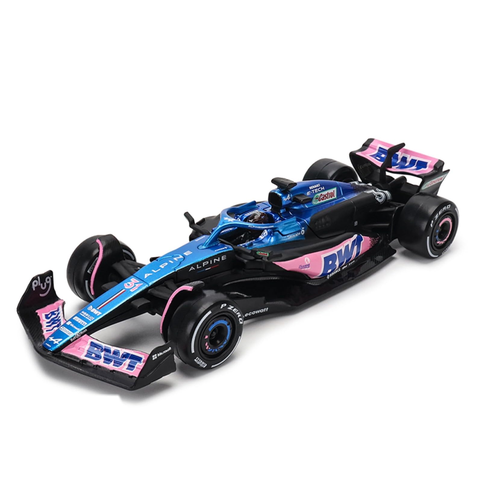 HTLNUZD Bburago 2023 1/43 F1 Team A523#31 E.Ocon Alloy Racing Car Model for BWT-Alpine Die Cast Adult Collection Cars Gift (A523#31 Hardbound version)