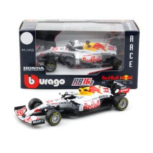 JODIYAAH Bburago 1:43 Red Bull 2021 RB16B #33 Turkey F1 Formula Car Static Die Cast Vehicles Collectible Model Racing Car Toys (RB16B #33 White)