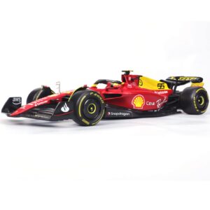 xiangtat bburago 1/18 2022 f1-75 75th anniversary #16 charles leclerc f1-75#55 carlos sainz alloy luxury vehicle diecast cars model toy collection gift (1/18 f1-75 75th #55)