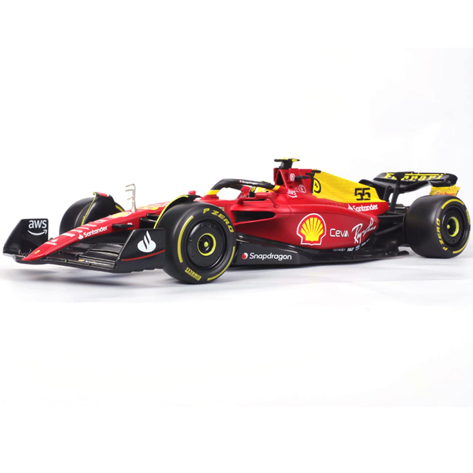 Xiangtat Bburago 1/18 2022 F1-75 75th Anniversary #16 Charles Leclerc F1-75#55 Carlos Sainz Alloy Luxury Vehicle Diecast Cars Model Toy Collection Gift (1/18 F1-75 75th #55)