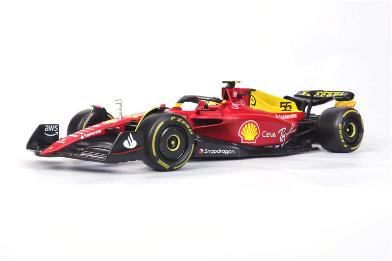 Xiangtat Bburago 1/18 2022 F1-75 75th Anniversary #16 Charles Leclerc F1-75#55 Carlos Sainz Alloy Luxury Vehicle Diecast Cars Model Toy Collection Gift (1/18 F1-75 75th #55)