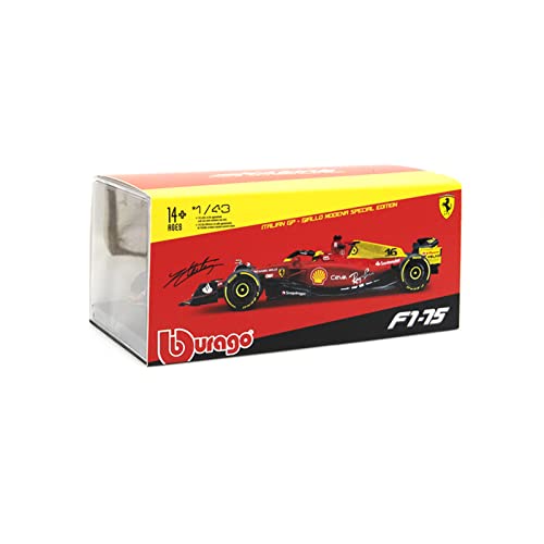 XTD Bburago 1:43 2022 F1 F1-75 75th Anniversary #16 Charles Leclerc F1-75#55 Carlos Sainz Alloy Luxury Vehicle Diecast Cars Model Toy Collection Gift (F1-75 75th #16 Hardcover)