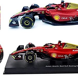 XTD Bburago 1:43 2022 F1 F1-75 75th Anniversary #16 Charles Leclerc F1-75#55 Carlos Sainz Alloy Luxury Vehicle Diecast Cars Model Toy Collection Gift (F1-75 75th #16 Hardcover)