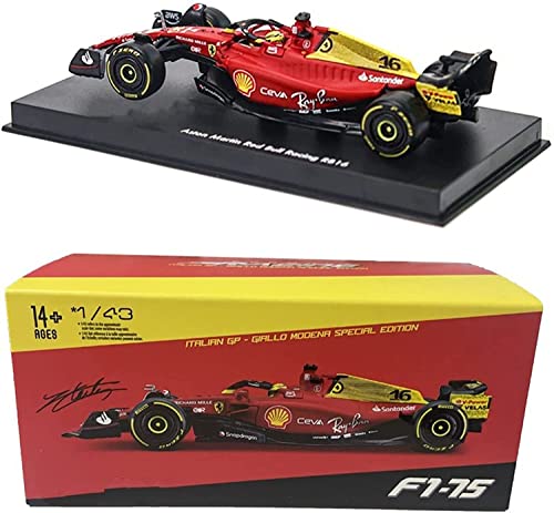 XTD Bburago 1:43 2022 F1 F1-75 75th Anniversary #16 Charles Leclerc F1-75#55 Carlos Sainz Alloy Luxury Vehicle Diecast Cars Model Toy Collection Gift (F1-75 75th #16 Hardcover)