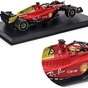 XTD Bburago 1:43 2022 F1 F1-75 75th Anniversary #16 Charles Leclerc F1-75#55 Carlos Sainz Alloy Luxury Vehicle Diecast Cars Model Toy Collection Gift (F1-75 75th #16 Hardcover)