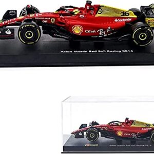 XTD Bburago 1:43 2022 F1 F1-75 75th Anniversary #16 Charles Leclerc F1-75#55 Carlos Sainz Alloy Luxury Vehicle Diecast Cars Model Toy Collection Gift (F1-75 75th #16 Hardcover)