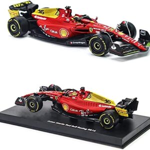 XTD Bburago 1:43 2022 F1 F1-75 75th Anniversary #16 Charles Leclerc F1-75#55 Carlos Sainz Alloy Luxury Vehicle Diecast Cars Model Toy Collection Gift (F1-75 75th #16 Hardcover)