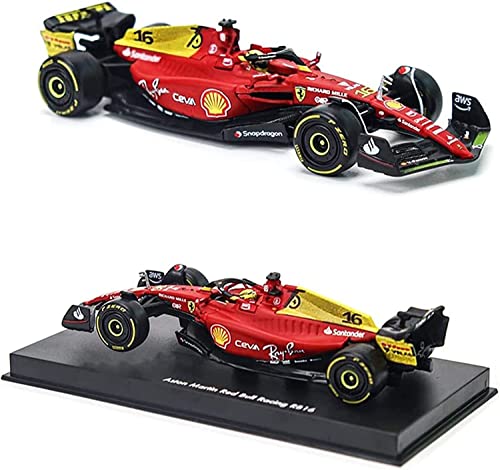 XTD Bburago 1:43 2022 F1 F1-75 75th Anniversary #16 Charles Leclerc F1-75#55 Carlos Sainz Alloy Luxury Vehicle Diecast Cars Model Toy Collection Gift (F1-75 75th #16 Hardcover)