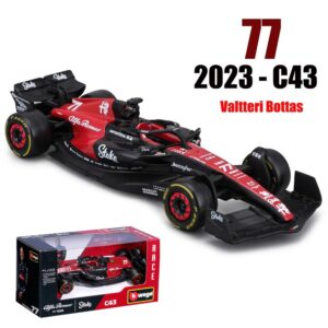 Xiangtat 1/43 Bburago 1:43 Alfa Romeo F1 Team Stake 2023 C43 77# Valtteri Bottas Alloy Car Die Cast Model Collection Gift (C43 77#)