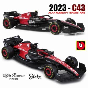 Xiangtat 1/43 Bburago 1:43 Alfa Romeo F1 Team Stake 2023 C43 77# Valtteri Bottas Alloy Car Die Cast Model Collection Gift (C43 77#)