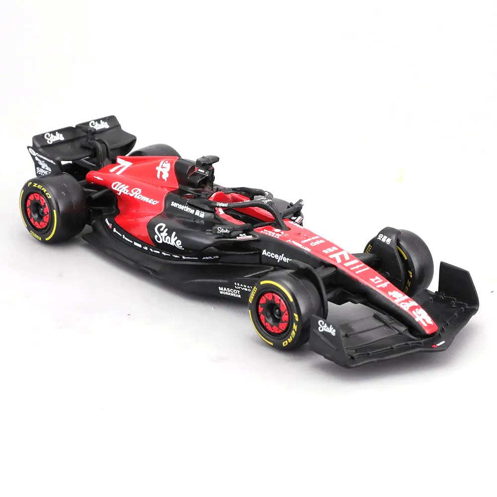 Xiangtat 1/43 Bburago 1:43 Alfa Romeo F1 Team Stake 2023 C43 77# Valtteri Bottas Alloy Car Die Cast Model Collection Gift (C43 77#)