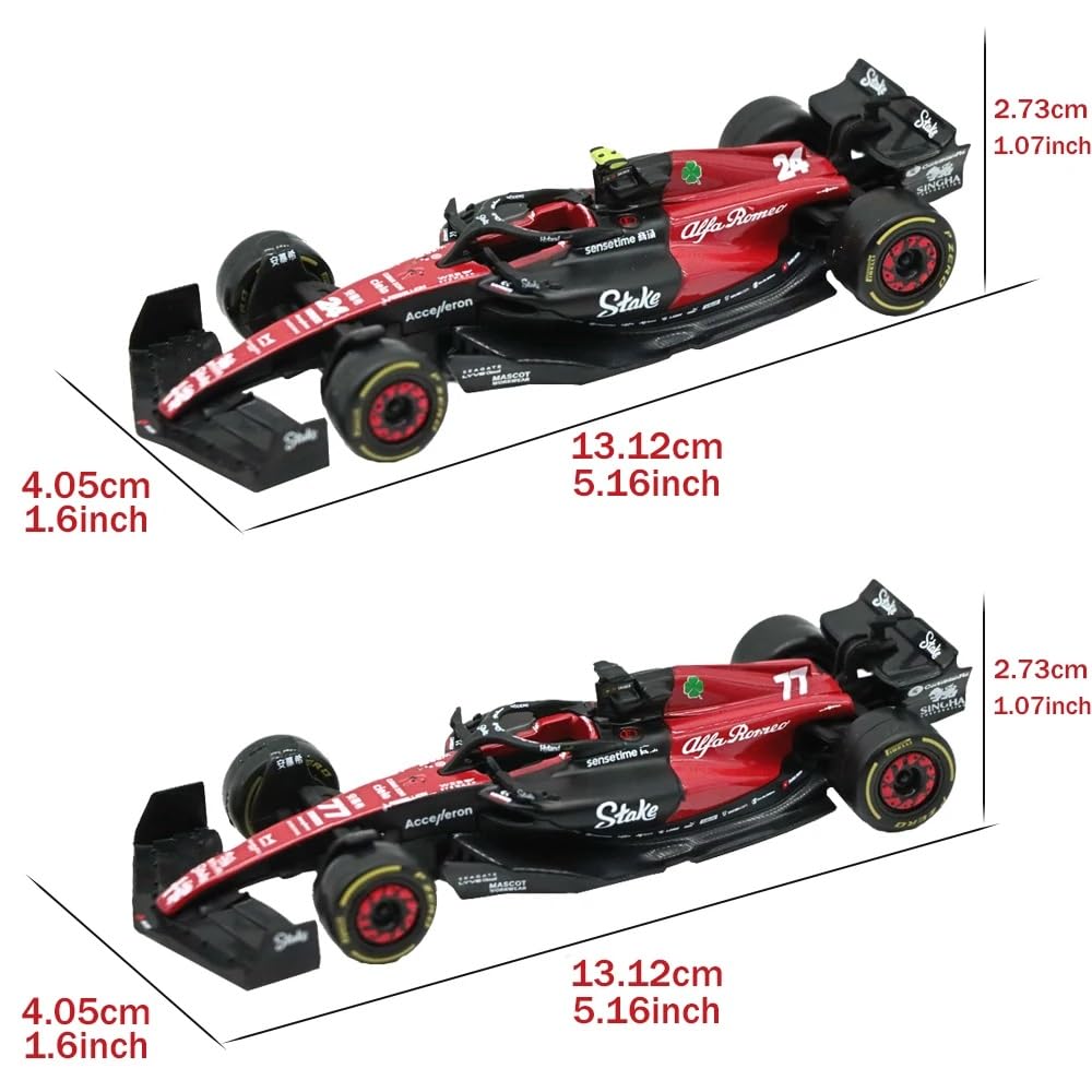 JODIYAAH 1/43 Bburago Alfa Romeo F1 Team Stake 2023 C43 24# Zhou Guanyu F1 C43 77# Alloy Car Die Cast Model Collection Gift (C43 77#)