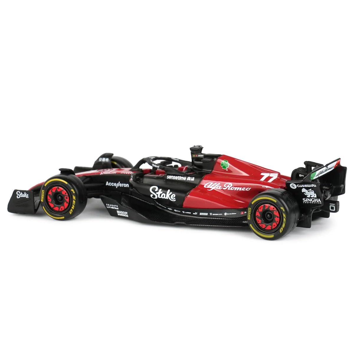 JODIYAAH 1/43 Bburago Alfa Romeo F1 Team Stake 2023 C43 24# Zhou Guanyu F1 C43 77# Alloy Car Die Cast Model Collection Gift (C43 77#)