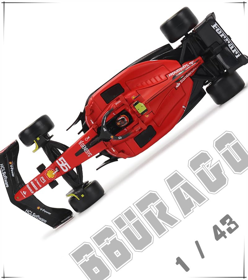 Xiangtat 1/43 Bburago 1:43 F1 2023 Ferrari SF23 55# Carlos Sainz Alloy Car Die Cast Car Model Collection Gift (SF23 55# W/Helmet)