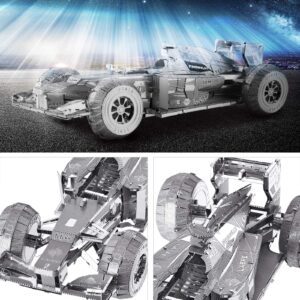 Piececool 3D Metal Puzzles, Silver Formula Car Model Kits, DIY 3D Metal Model Cars Kits to Build for Adults, Brain Teaser 3D Puzzles Toys for Teens, Great Birthday New Year Gifts, 69 Pcs