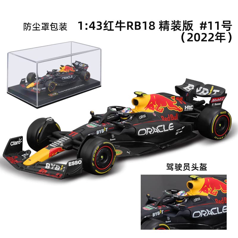 XTD Bburago 1/24 New 2023 F1 Red Bull Racing RB18 1# Max Verstappen F1 11# Sergio Perez Paint Formula One Alloy Super Toy Car Model (1/24 RB18 No.#11)