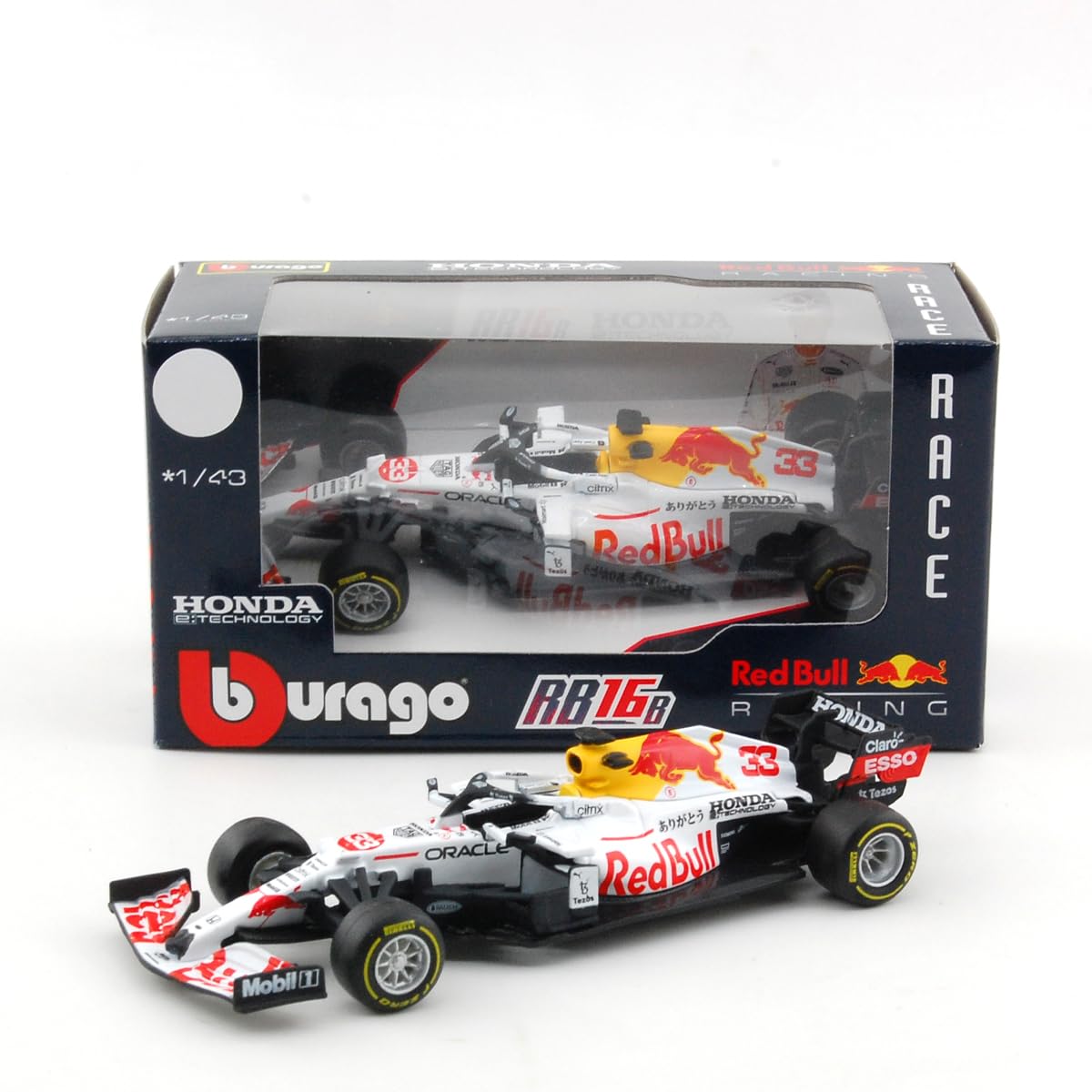 Xiangtat 1:43 Racing F1 2021 Rb16b #33 Verstappen or #11 Perez Die-Cast Vehicles Collectible Model Racing Car (RB16B #33 White)