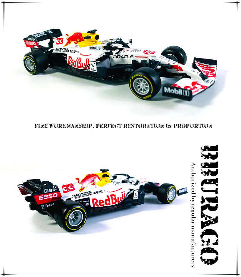 Xiangtat 1:43 Racing F1 2021 Rb16b #33 Verstappen or #11 Perez Die-Cast Vehicles Collectible Model Racing Car (RB16B #33 White)