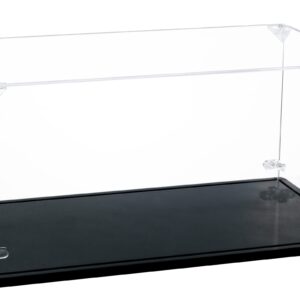 Gemutlich Acrylic Display Case 3mm Thickness Inner 15 x 8 x 7 Inches, Solid Wooden Base Dustproof Clear Display Box Showcase for Lego Cars Diecast Model Cars 10295 10300 42123 21317 10290 21328 10282