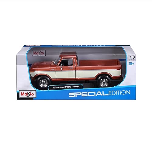 Maisto - 1/18 Scale Model Compatible with Ford Replica Miniature Model Classic Vintage Collectible F150 Pick-up 1979 (Blue)