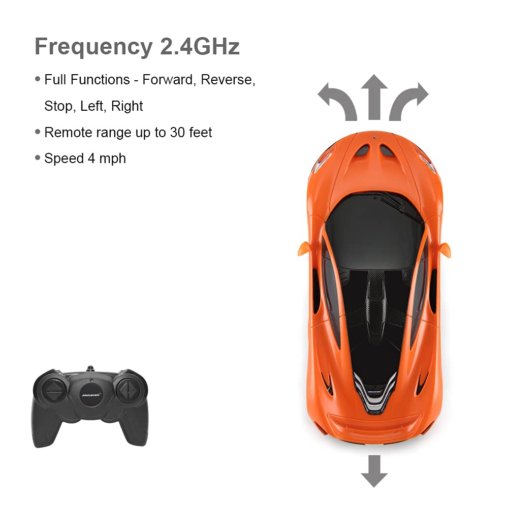 RASTAR RC Car | 1:24 Scale McLaren P1 Remote Control Toy Car, R/C Model Vehicle for Kids – Orange