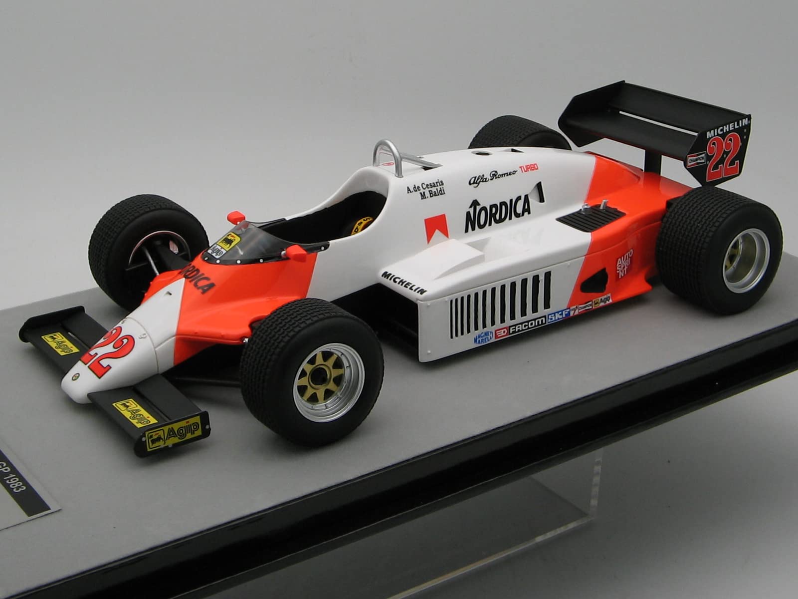 TECNOMODEL 183T #22 Andrea De Cesaris 2nd Place Formula One F1 German GP (1983) "Mythos Series Limited Edition to 130 Pieces Worldwide 1/18 Model Car TM18-230A