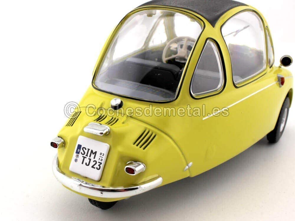 Oxford Diecast Heinkel Trojan LHD Bubble Car Yellow 1/18 Diecast Model Car 18HE003