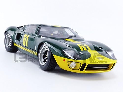 solido S1803004 Ford GT40 Mk.1 Collectible Miniature Car, Green and Yellow, 1:18 Scale