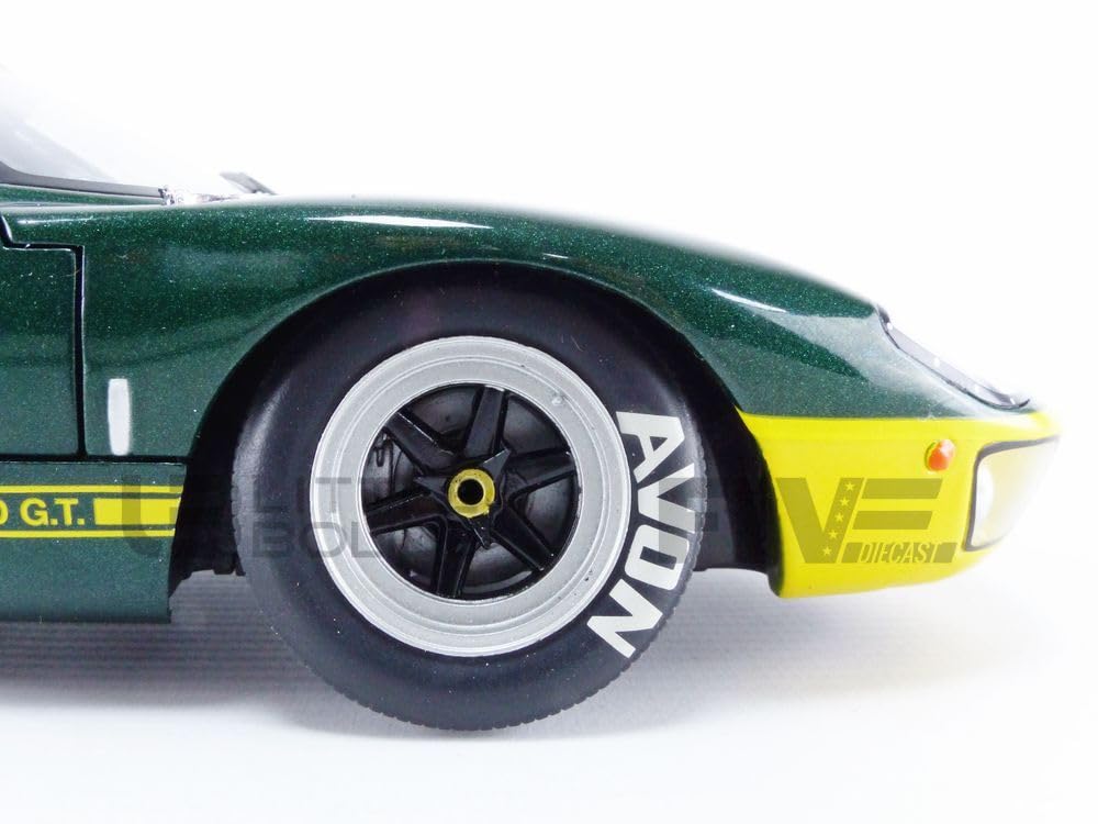 solido S1803004 Ford GT40 Mk.1 Collectible Miniature Car, Green and Yellow, 1:18 Scale