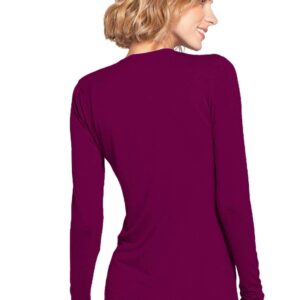 Cherokee Women's Long Sleeve Knit Shirt, Wine, Small